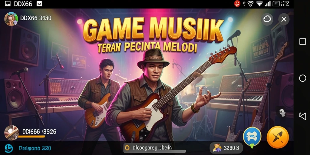 Screenshot utama IDX66 menampilkan gameplay seru dengan musik interaktif.