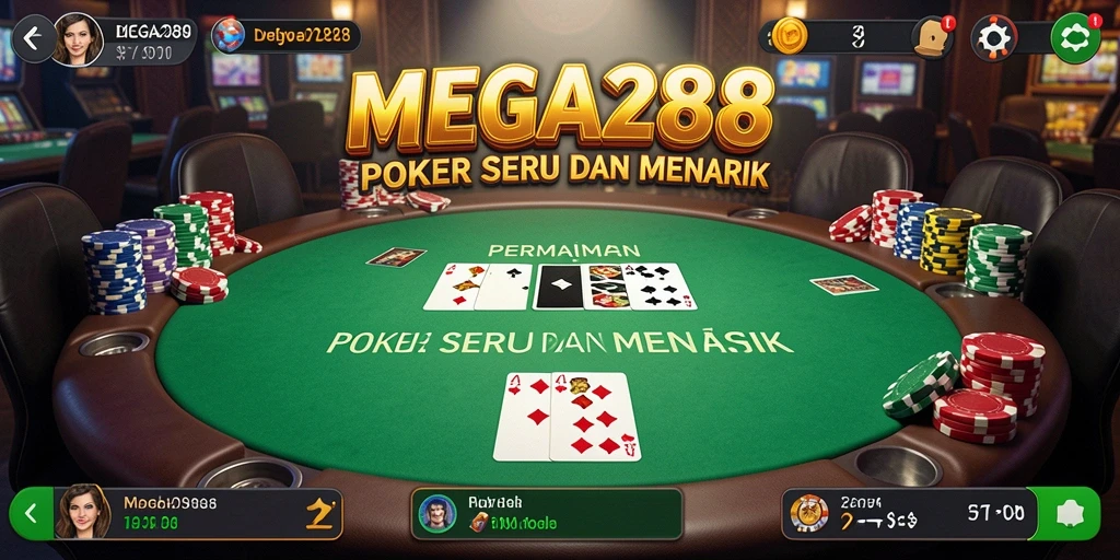 Gameplay MEGA288 poker yang mendebarkan dan penuh strategi.