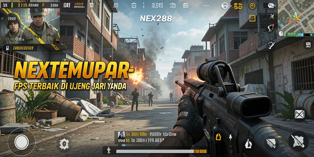Tampilan gameplay seru dari NEX288 dengan aksi menegangkan di tengah pertempuran.