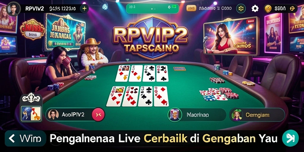 Tampilan gameplay Live Casino RPVIP2 dengan dealer profesional.