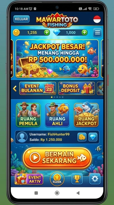 Tampilan pengguna aplikasi mawartoto yang sederhana dan efisien.